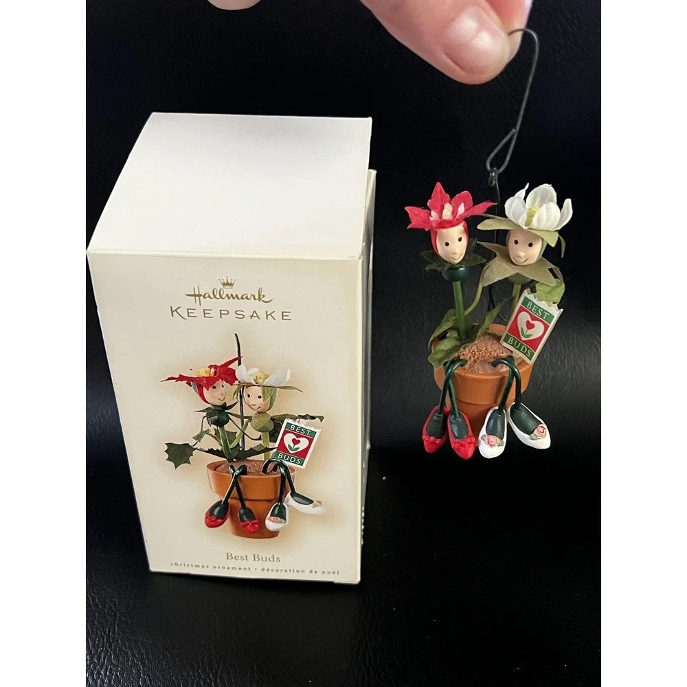 Hallmark Ornament Best Buds Two Flowers in a Flowerpot 2007 Christmas Keepsake